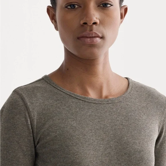 Everlane The Luxe Rib Long-Sleeve Crew washed heather fatigued - Picture 3 of 6